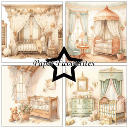 Paper Favourites - Papirpakke 15x15 - Vintage Baby Room - PF542