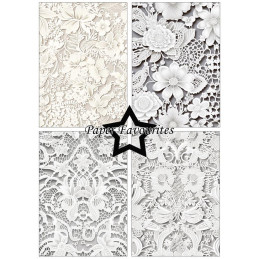 Paper Favourites - Papirpakke A5 - Bridal Lace - PFA181
