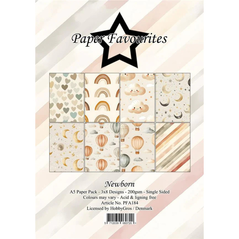 Paper Favourites - Papirpakke A5 - Newborn - PFA184
