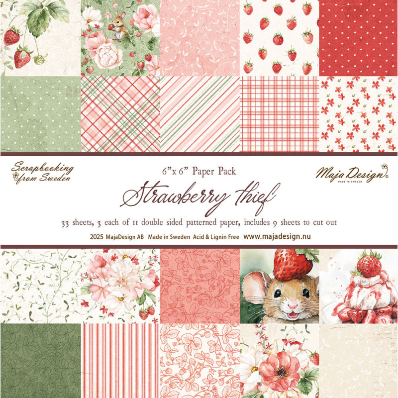 Maja Design - Papirpakke 15x15 - Strawberry Thief