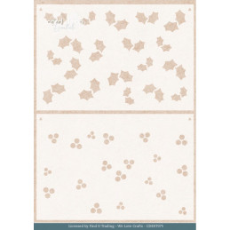 Card Deco Essentials - Stencil A5 - Floral Holly Pattern
