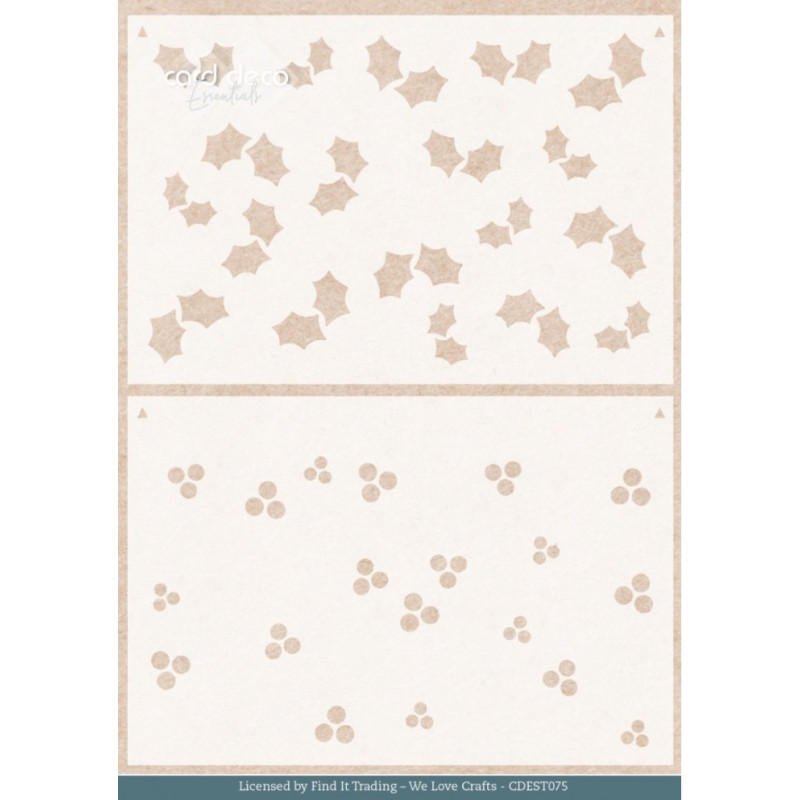 Card Deco Essentials - Stencil A5 - Holly Pattern