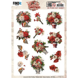 Pushout - Yvonne Creations - Floral Christmas - Floral Vase - SB11038