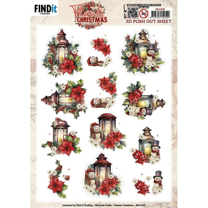 Pushout - Yvonne Creations - Floral Christmas - Floral Lantern - SB11039