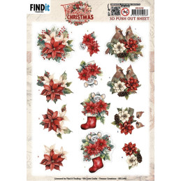 Pushout - Yvonne Creations - Floral Christmas - Floral Poinsettia - SB11040