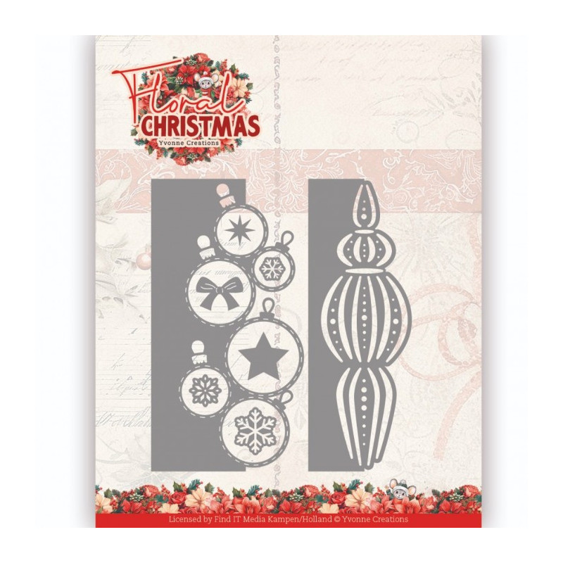 Yvonne Creations - Floral Christmas - Bauble Borders - YCD10367