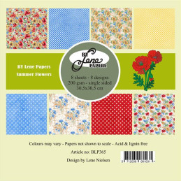 By Lene - Papirpakke 30x30 - Summer Flowers - BLP365