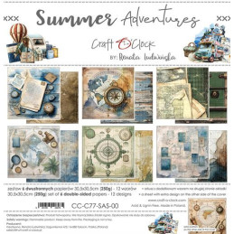 Craft O'Clock - Papirpakke 30x30 - Summer Adventures