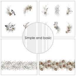 Simple And Basic - Papirpakke 15x15 - Silver Christmas - SBP552