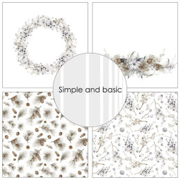 Simple And Basic - Papirpakke 15x15 - Silver Christmas - SBP552