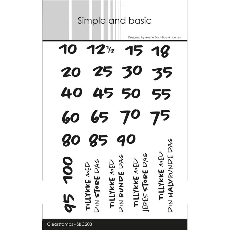 Simple And Basic - Stempel - Anniversary Numbers - SBC203