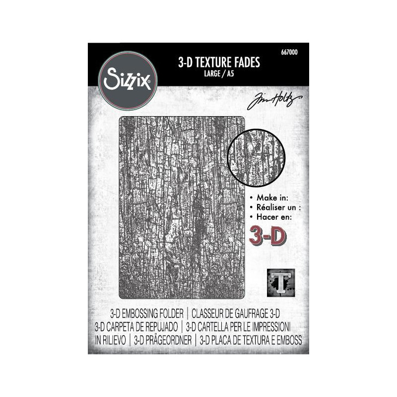 Sizzix - Tim Holtz - 3D Embossingfolder - Vault Cracked Large - 667000