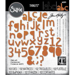Sizzix - Tim Holtz - Thinlits Die - Vault Alphanumeric Cutout Lower - 663074
