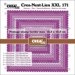 CREAlies - Crea-Nest-Lies XXL No. 171 - Squares With Postage Stamp Border - CLNestXXL171
