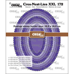 CREAlies - Crea-Nest-Lies XXL No. 172 - Ovals With Postage Stamp Border - CLNestXXL172