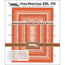 CREAlies - Crea-Nest-Lies XXL No. 173 - Rectangles With Postage Stamp Border - CLNestXXL173