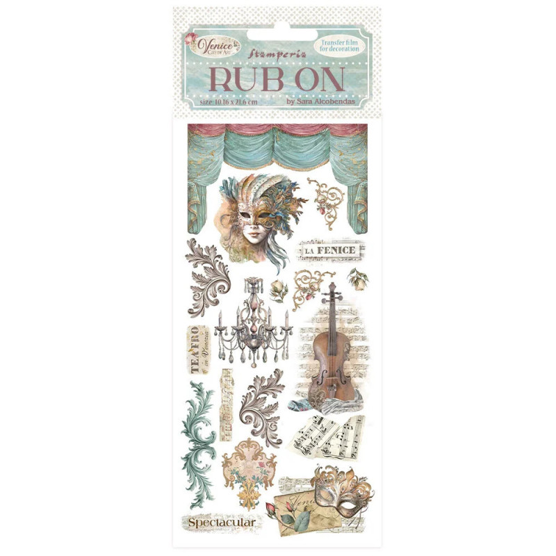 Stamperia - Rub-On - Venice City Of Art - Masks - DFLRB167