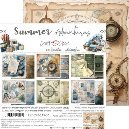Craft O'Clock - Papirpakke 20x20 - Summer Adventures