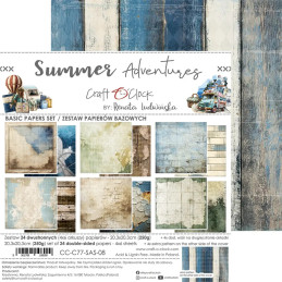 Craft O'Clock - Papirpakke 20x20 - Summer Adventures - Basic