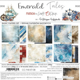 Craft O'Clock - Papirpakke 20x20 - Emerald Tales - Basic