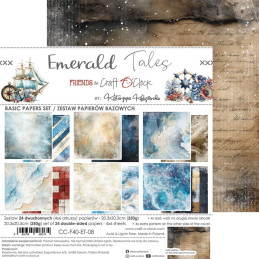 Craft O'Clock - Papirpakke 20x20 - Emerald Tales - Basic