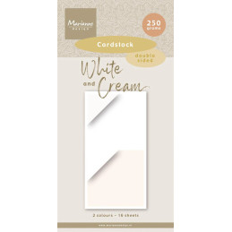 Marianne Design - Papirblok 15x30 - White & Cream - Cardstock - PK9211