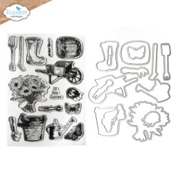 Elizabeth Craft Designs - Stamp And Die Set - Art Journal Specials - Garden Of Love
