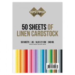 Card Deco Essentials - Linen Cardstock A5 - Jumbo Kartonpakke