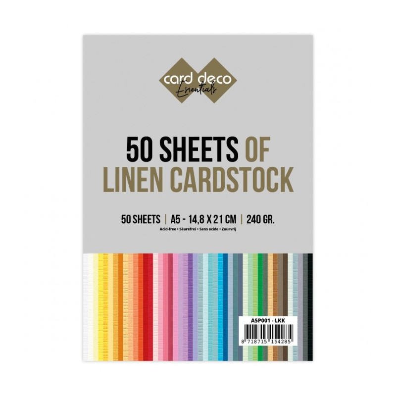 Card Deco Essentials - Linen Cardstock A5 - Jumbo Kartonpakke