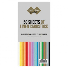 Card Deco Essentials - Linen Cardstock 13.5x27cm - Jumbo Kartonpakke