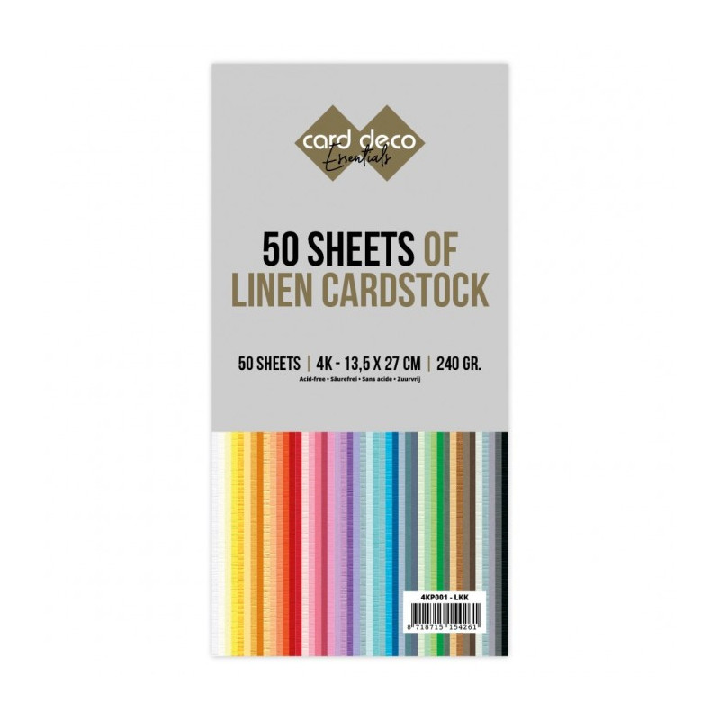 Card Deco Essentials - Linen Cardstock 4K - Jumbo Kartonpakke
