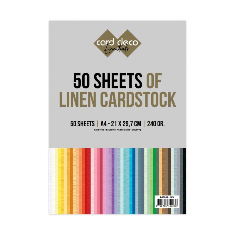 Card Deco Essentials - Linen Cardstock A4 - Jumbo Kartonpakke