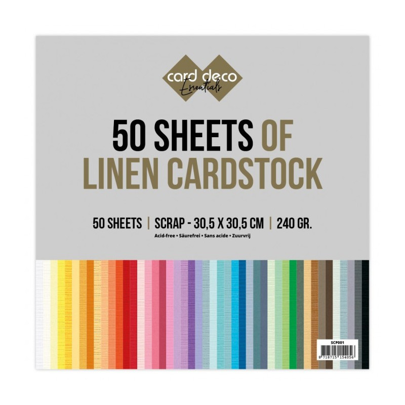 Card Deco Essentials - Linen Cardstock SC - Jumbo Kartonpakke
