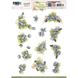 Pushout - Precious Marieke - Navy Elegance - Blue Flowers - SB11003