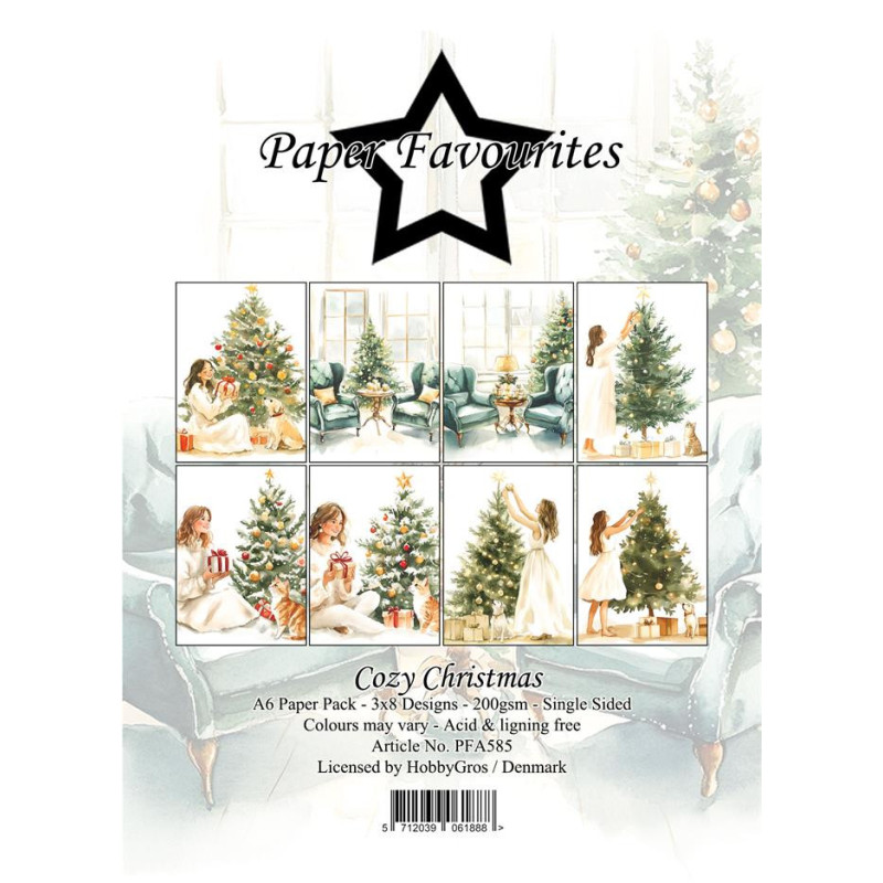 Paper Favourites - Papirpakke A6 - Cozy Christmas - PFA585