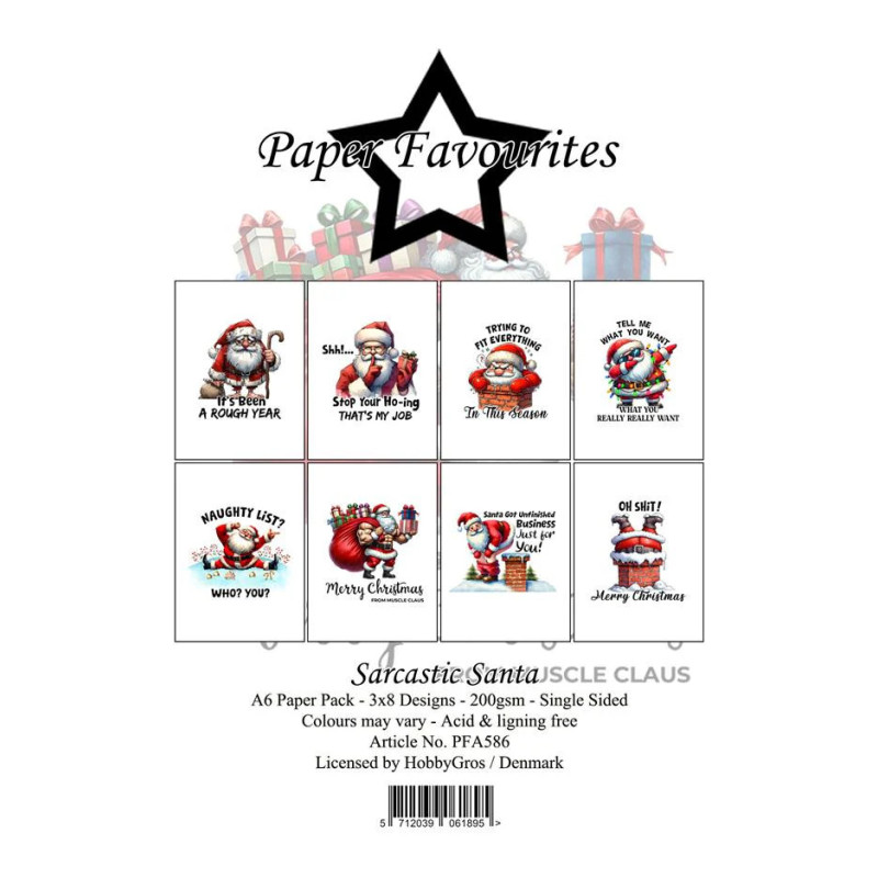 Paper Favourites - Papirpakke A6 - Sarcastic Santa - PFA586