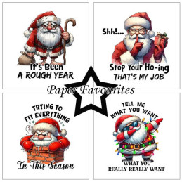 Paper Favourites - Papirpakke 15x15 - Sarcastic Santa - PF545
