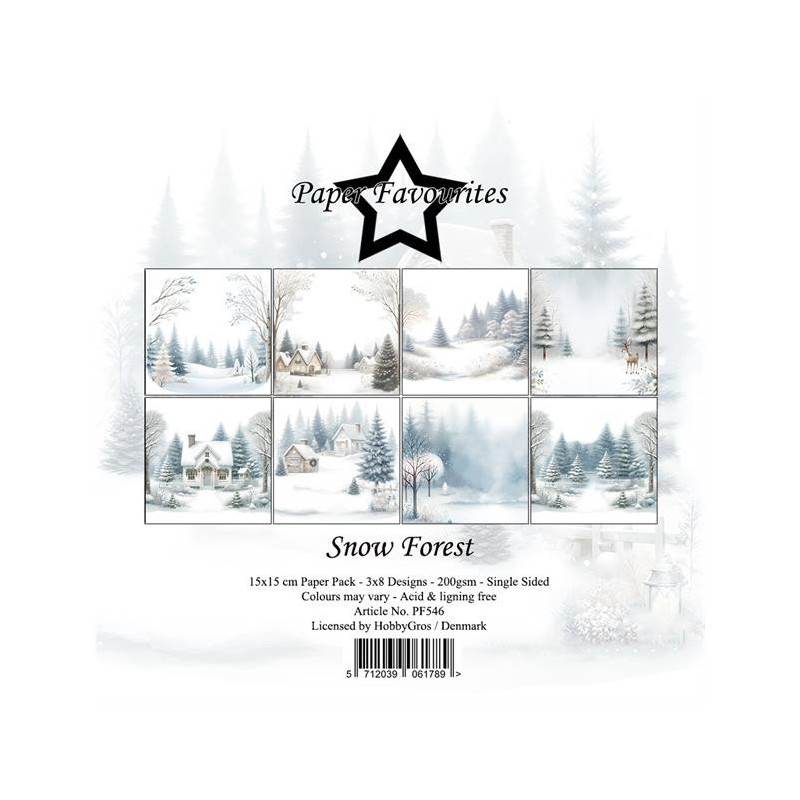 Paper Favourites - Papirpakke 15x15 - Snow Forest - PF546
