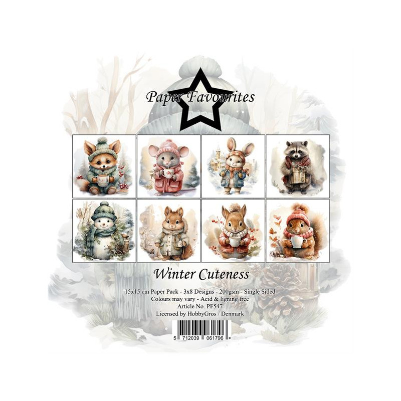 Paper Favourites - Papirpakke 15x15 - Winter Cuteness - PF547