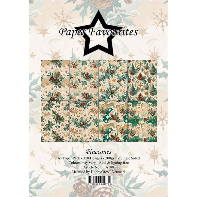 Paper Favourites - Papirpakke A5 - Pinecones - PFA188
