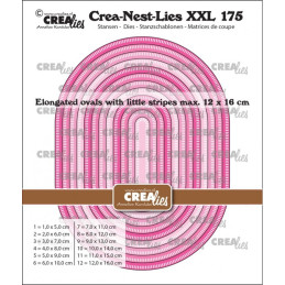 CREAlies - Crea-Nest-Lies XXL No. 175 - Elongated Ovals w/ Little Stripes - CLNestXXL175