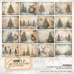 Berries Beauties - Papirpakke A4 - Christmas Trees - BBPPA410017