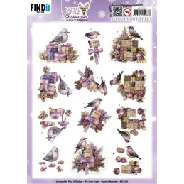 Pushout - Berries Beauties - Pastel Purple Christmas - Birds - SB11041