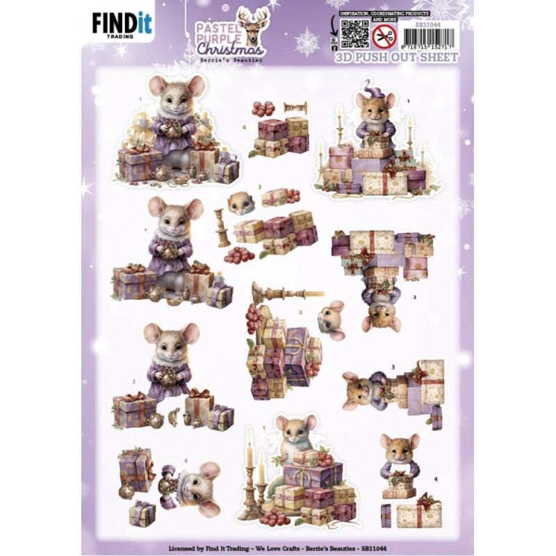 Pushout - Berries Beauties - Pastel Purple Christmas - Mouse - SB11044