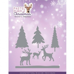 Berries Beauties - Pastel Purple Christmas - Deer