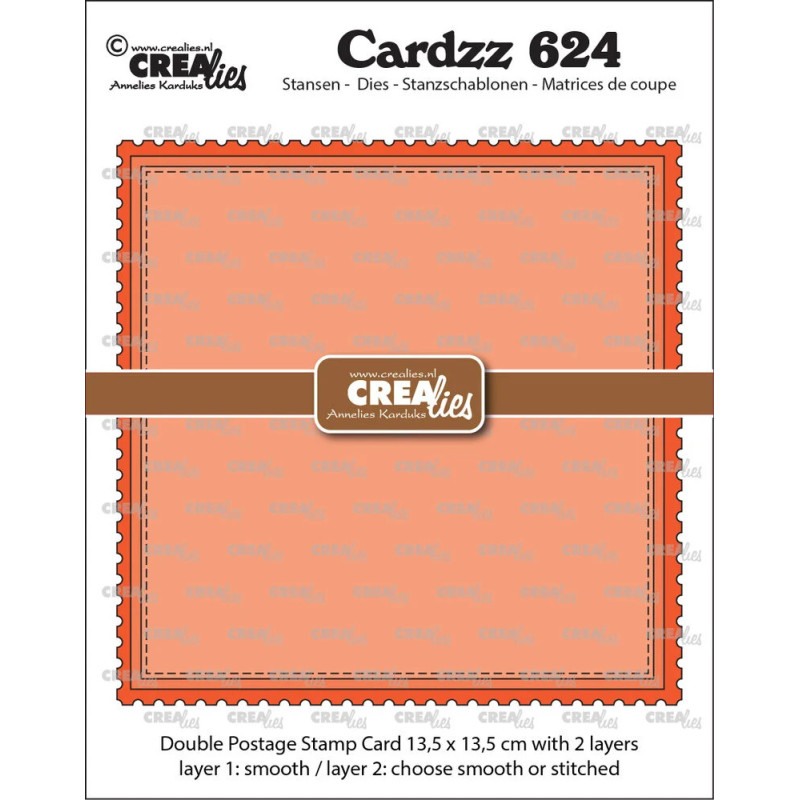 CREAlies - Cardzz - Double Postage Stamp Card Square - CLCZ624