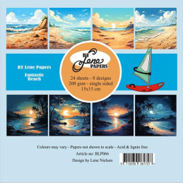By Lene - Papirpakke 15x15 - Fantastic Beach - BLP066