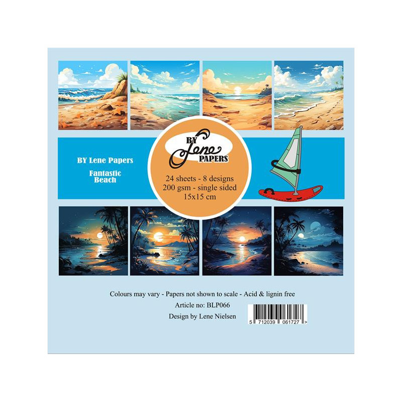 By Lene - Papirpakke 15x15 - Fantastic Beach - BLP066