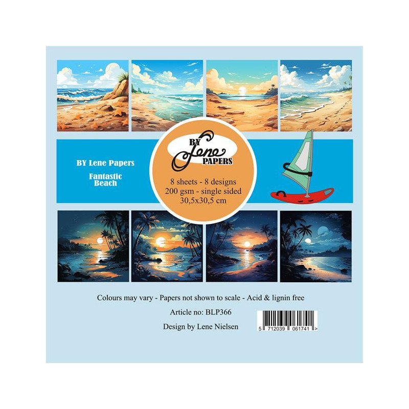By Lene - Papirpakke 30x30 - Fantastic Beach - BLP366