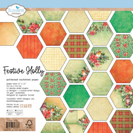 Elizabeth Craft Designs - Papirpakke 30.5x30.5 - Festive Holly